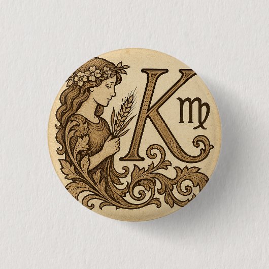 virgo Zodiac (K) Badge 缶バッジ (正面)