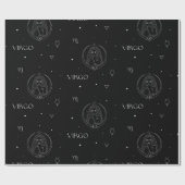 Virgo Zodiac Pattern in Black and White ラッピングペーパー (フラット)