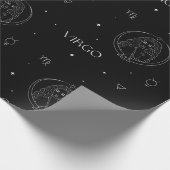 Virgo Zodiac Pattern in Black and White ラッピングペーパー (角)