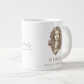 Virgo Zodiac Personalized Name & Birth Date ジャンボコーヒーマグカップ (正面右)