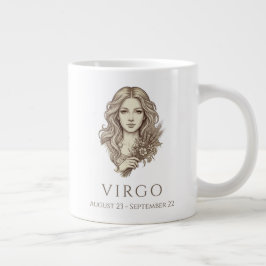 Virgo Zodiac Personalized Name & Birth Date ジャンボコーヒーマグカップ