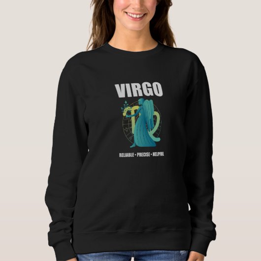 Virgo Zodiac Sign Facts Quote Symbol Horoscope Ast スウェットシャツ (正面)