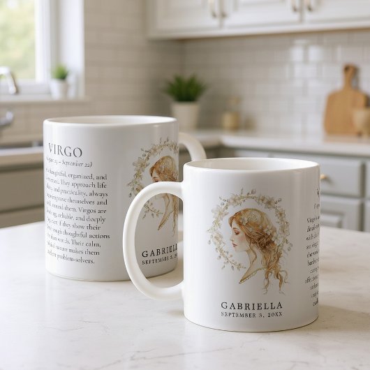 Virgo Zodiac Sign Horoscope Personalized Gift コーヒーマグカップ