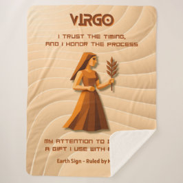 Virgo Zodiac Sign Modern 3D Astrology Design シェルパブランケット