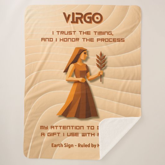 Virgo Zodiac Sign Modern 3D Astrology Design シェルパブランケット (正面)