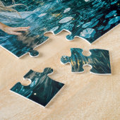 Virgo Zodiac with Moonlit Maiden Holding a Glowing ジグソーパズル (側面)