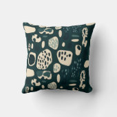 Viridian Blue-Green図形オーガニック抽象芸術 クッション (裏面)