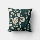 Viridian Blue-Green図形オーガニック抽象芸術 クッション (正面)