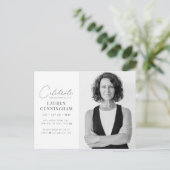 Virtual 祝 Her Lifeモダンシンプル Photo インビテーションポストカード (スタンド正面)