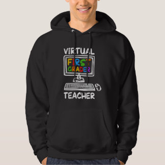 Virtual 1st Grade Teacher Distance Learning Back t パーカ