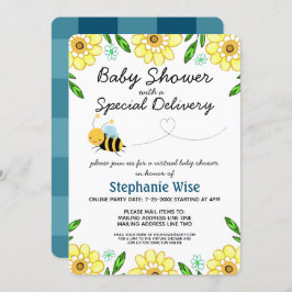 Virtual Bee Baby Shower by Mail 招待状