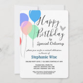 Virtual Birthday Party by Mailバルーン 招待状 (正面)