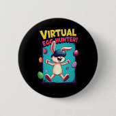 Virtual Egg Hunter - Funny Gamer Bunny Vr Easter G 缶バッジ (正面)