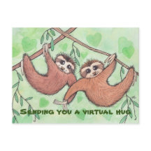 Virtual Hug Slothポストカードの送信