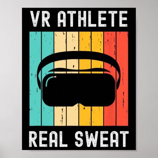 Virtual Reality Athlete Geek Gamer Retro Vr Gaming ポスター (正面)