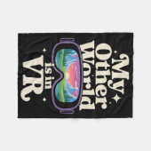 Virtual Reality Headset For Immersive Gamer Worlds フリースブランケット (正面(横))