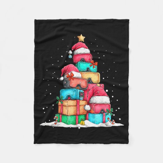 Virtual Reality Vr Gles Le Gaming Old School Gamer フリースブランケット (正面)