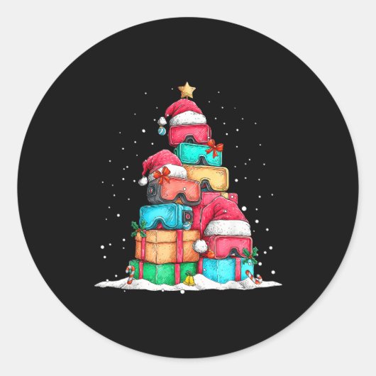 Virtual Reality Vr Gles Le Gaming Old School Gamer ラウンドシール (正面)