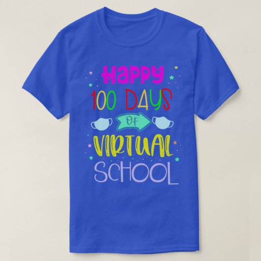 Virtual Schoolの100日を満足 Tシャツ (デザイン正面)