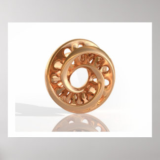 Virtual Sculpture Moebius Bright Gold B ポスター