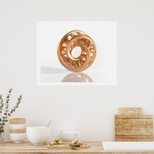 Virtual Sculpture Moebius Bright Gold C ポスター (キッチン)