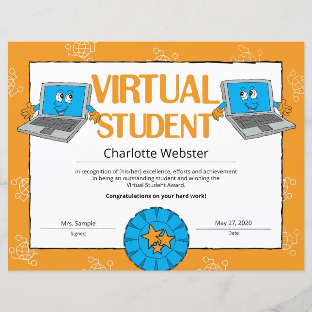Virtual Student Certificate of Achievement PDF (正面)