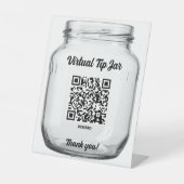Virtual Tip Jar, Scan to Tip Glass Jar 台座サイン (正面)