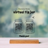 Virtual Tip Jar with 2 QR Code アクリルサイン (ニュートラル)