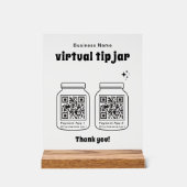 Virtual Tip Jar with 2 QR Code アクリルサイン (正面)
