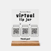 Virtual Tip Jar with 3 QR Code アクリルサイン (正面)
