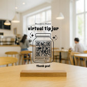 Virtual Tip Jar with QR Code アクリルサイン