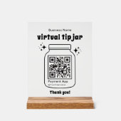 Virtual Tip Jar with QR Code アクリルサイン (正面)