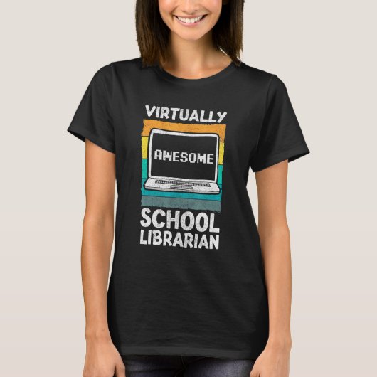 Virtually 素晴らし School Librarian Apparel Back Sc Tシャツ (正面)