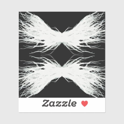 Virtues Abstract White Wings Alcohol Ink Art シール (シート)