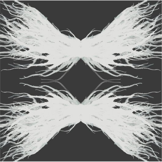 Virtues Abstract White Wings Alcohol Ink Art シール (正面)