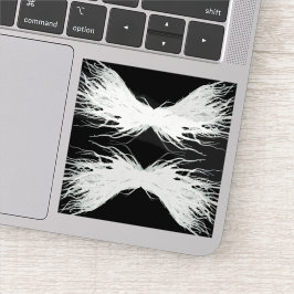 Virtues Abstract White Wings Alcohol Ink Art シール