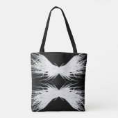 Virtues Abstract White Wings Alcohol Ink Art トートバッグ (裏面)