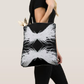 Virtues Abstract White Wings Alcohol Ink Art トートバッグ (クローズアップ)