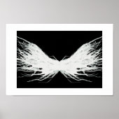 Virtues Abstract White Wings Alcohol Ink Art ポスター (正面)