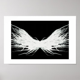 Virtues Abstract White Wings Alcohol Ink Art ポスター
