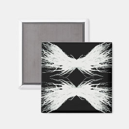 Virtues Abstract White Wings Alcohol Ink Art マグネット