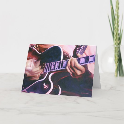 「Virtuoso」ギタープレーヤー水彩画 カード (正面)