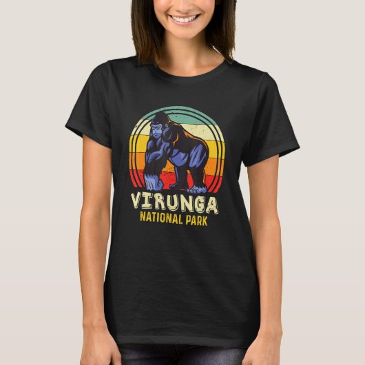 Virunga National Park Congo Safari Gorilla Africa Tシャツ (正面)