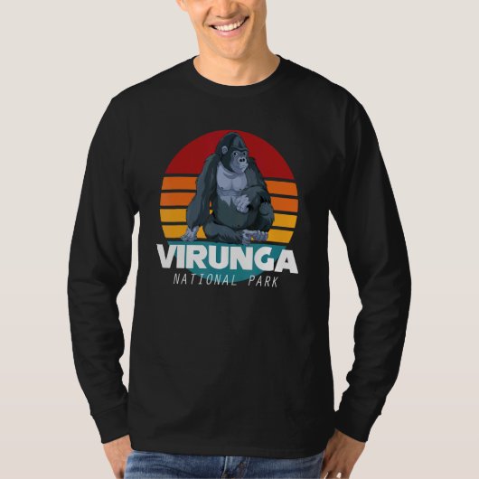 Virunga National Park Safari Gorilla Souvenir Afri Tシャツ (正面)