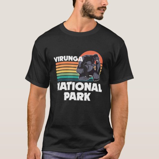 Virunga Park in Africa Gorilla Safari Souvenir Con Tシャツ (正面)
