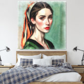 Visage de femme.  キャンバスプリント (インサイチュ (寝室))