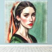 Visage de femme.  キャンバスプリント (インサイチュ (ウッドフロア))