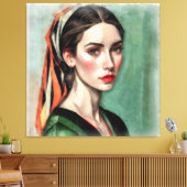 Visage de femme.  キャンバスプリント (インサイチュ (リビング))