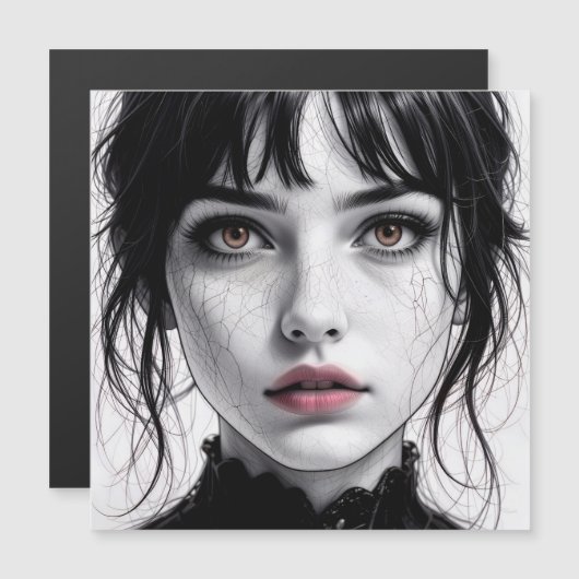 Visage de porcelaine regard d'âme fêlée.  (正面/裏面)