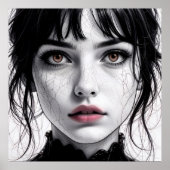 Visage de porcelaine regard d'âme fêlée.  ポスター (正面)